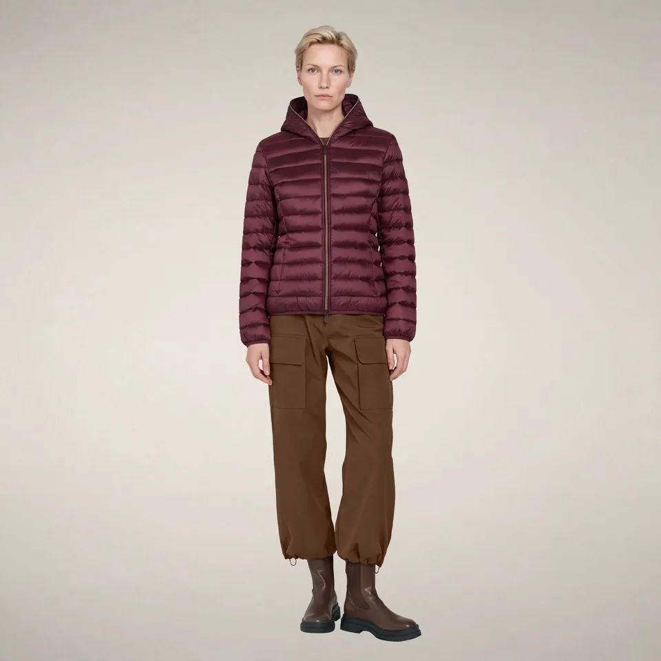 save-the-duck-alexis-damen-daunenjacke-mit-kapuze-bordeaux image 1