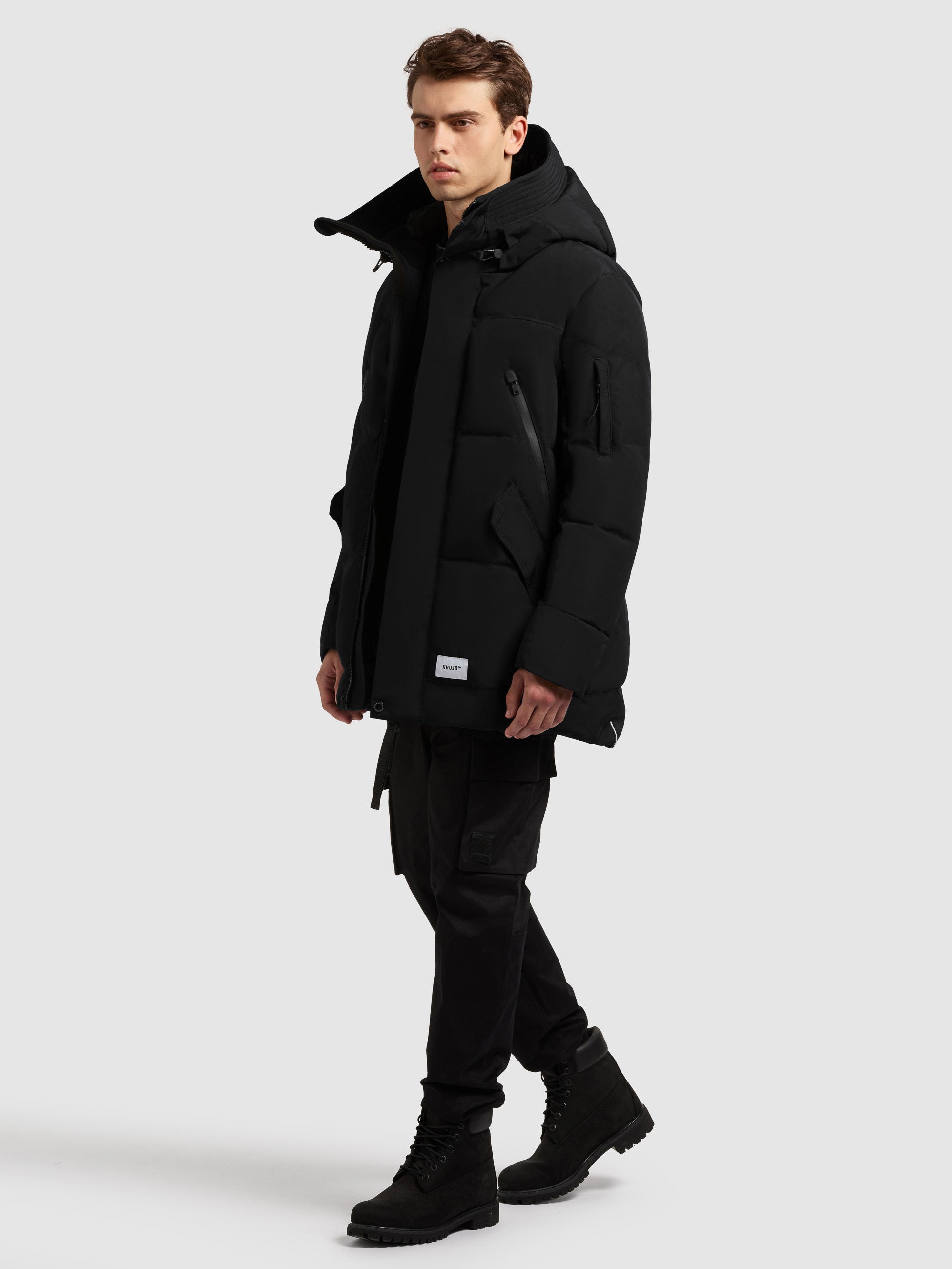 khujo-jacke-kanf2-black-steppjacke-mit-kapuze-und-verl-ngertem-r-cken image 2