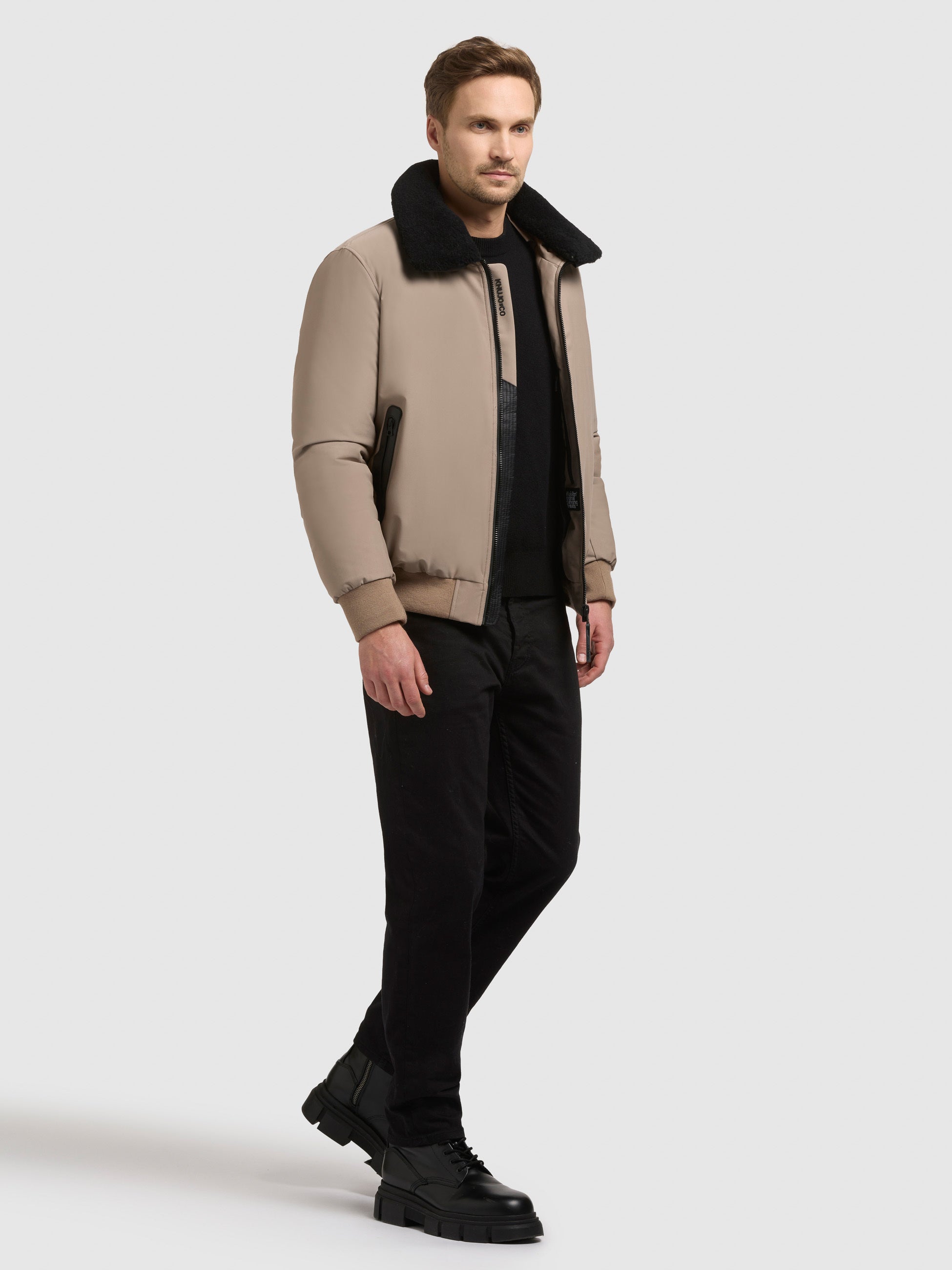 khujo-jacke-ginster-greige-blouson-fliegerjacke-damen image 2