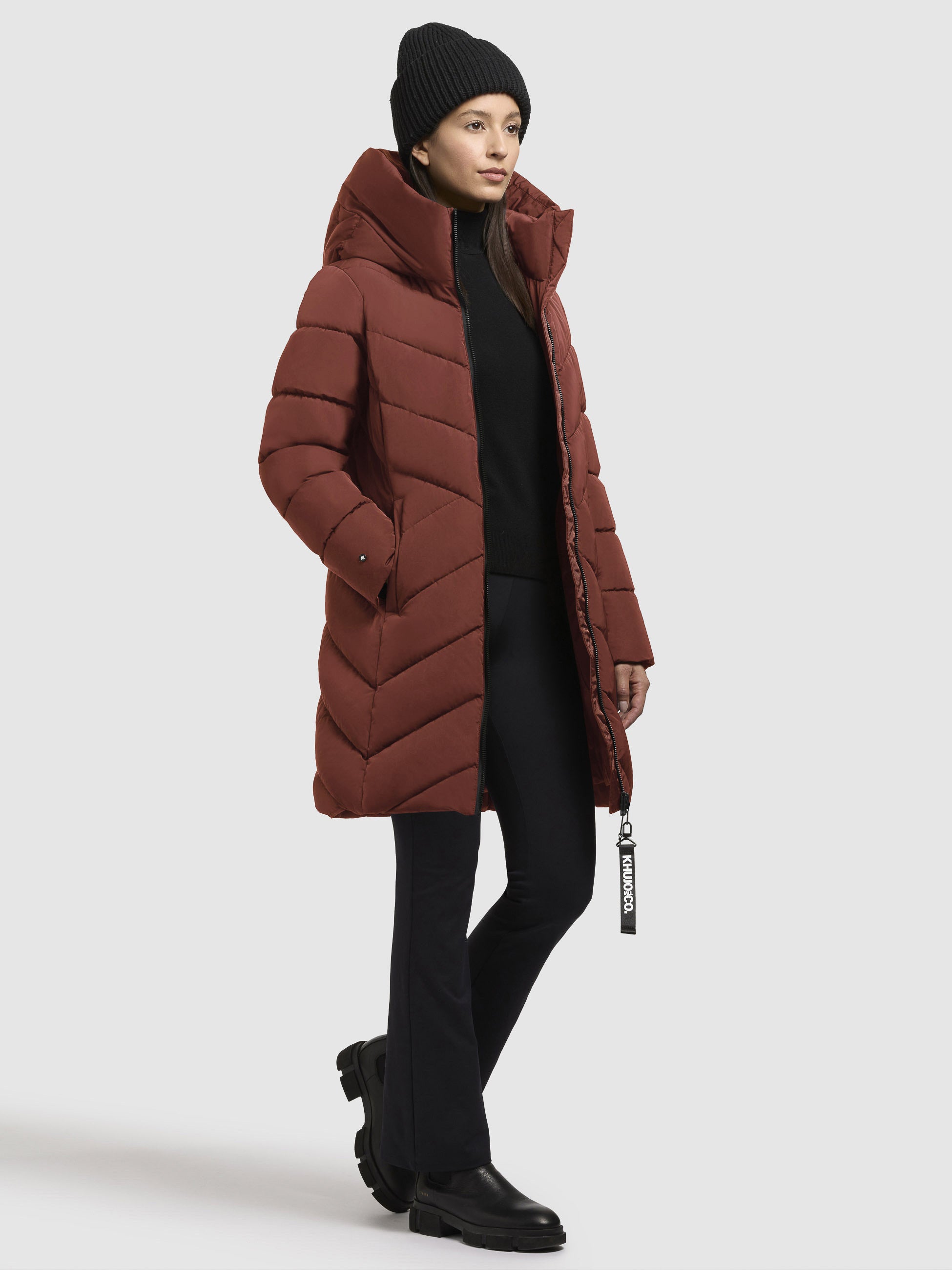 khujo-mantel-darka2-dunkelrot-regular-fit-steppmantel-damen-mit-kapuze image 6
