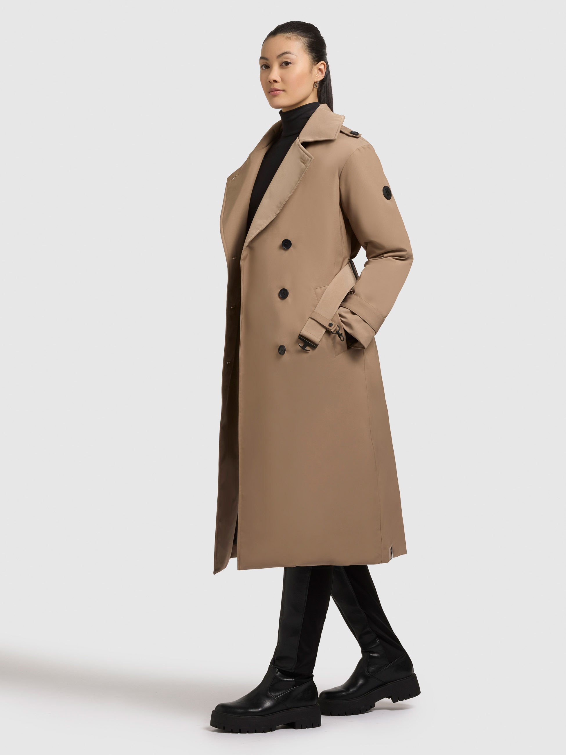 khujo-mantel-elena2-cookie-beige-knielanger-trench-wintermantel-damen-mit-g-rtel image 2