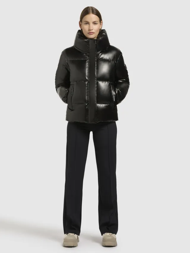 khujo-rinja-shiny-jacke-dunkelgrau-damen-gl-nzende-steppjacke image 1
