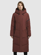 khujo-coat-sonje6-dark-red-wadenlanger-steppmantel-relaxed-fit-mit-kapuze image 4