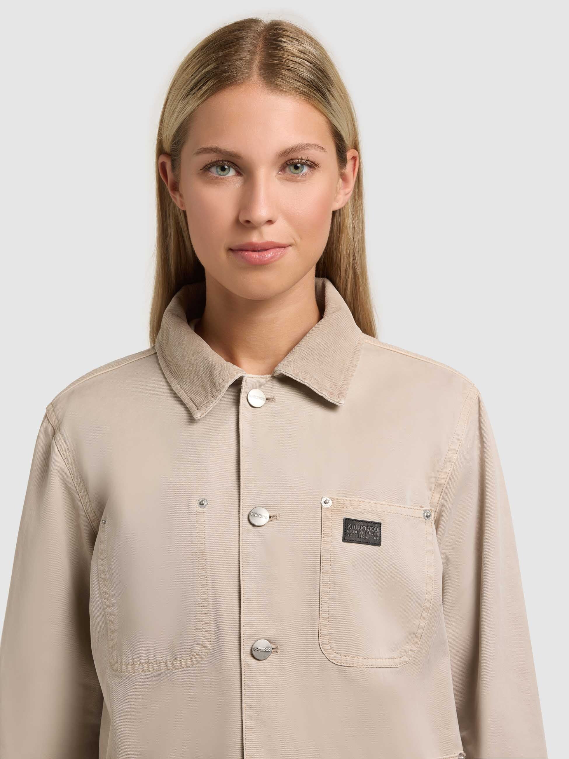 khujo-jacke-suzy-greige-damen-fieldjacket-workwear-canvas image 7