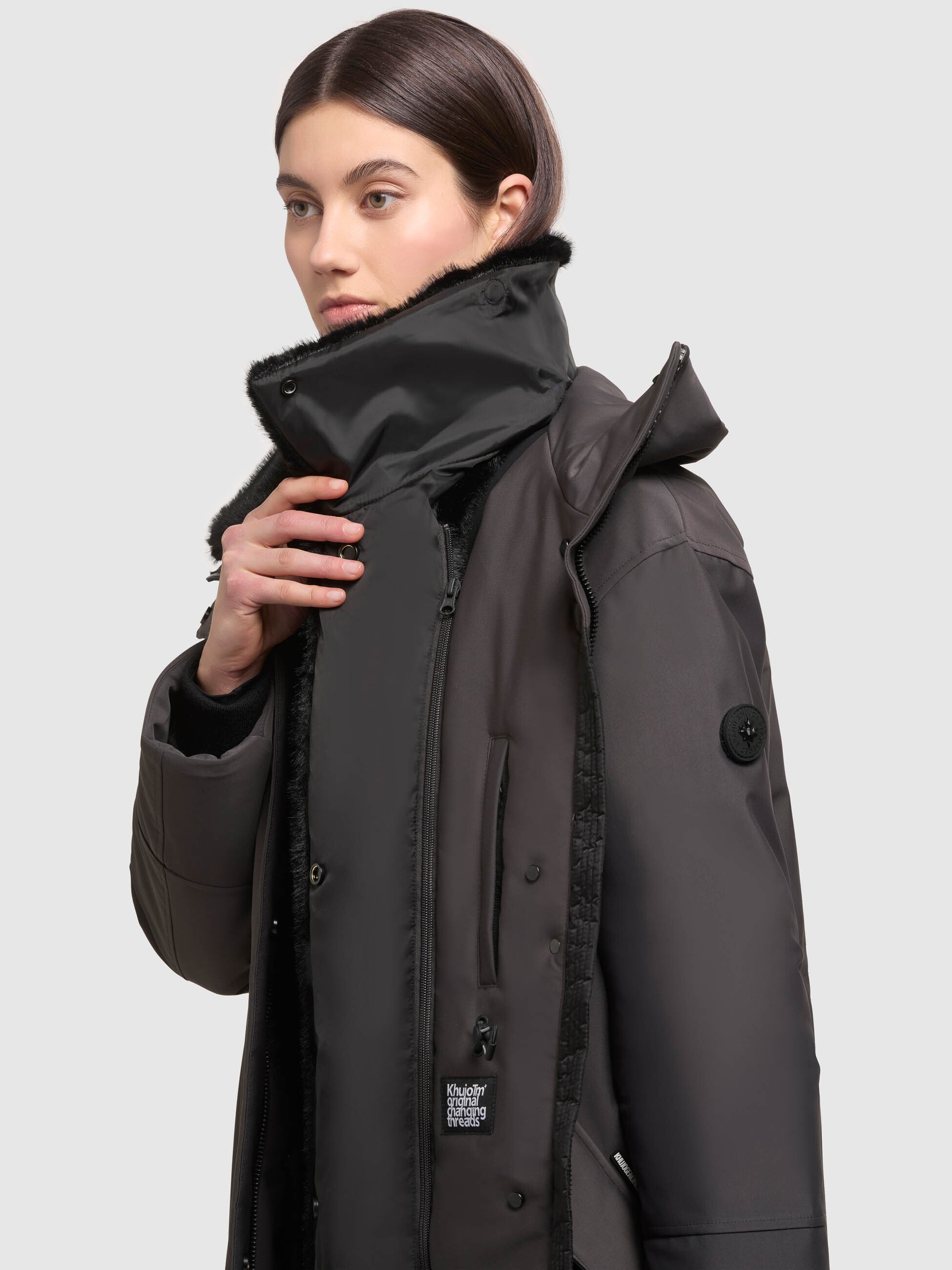khujo-mantel-collie-winter-grey-knielanger-damen-steppmantel image 7