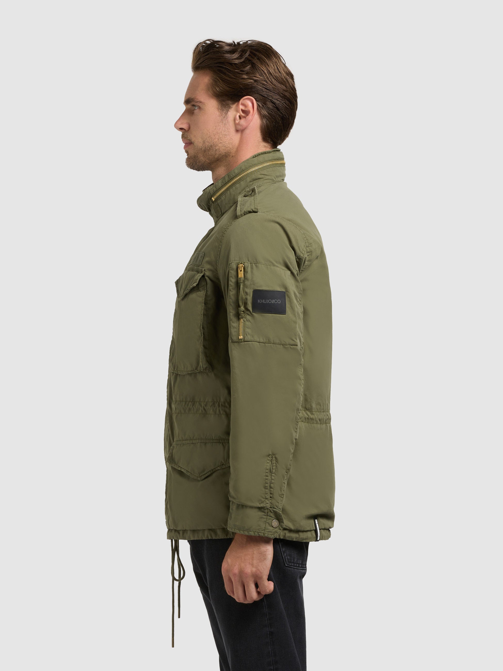 khujo-jacke-ovin-olive-fieldjacke-im-military-look-mit-verstaubarer-kapuze image 5