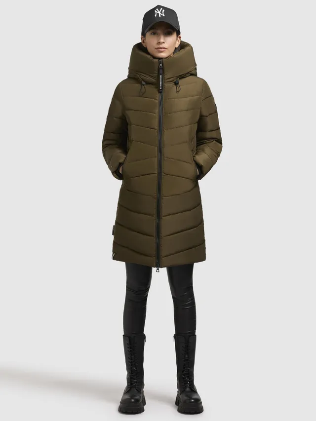khujo-mantel-pluz-khaki-damen-wintermantel-wattiert-mit-kapuze image 1