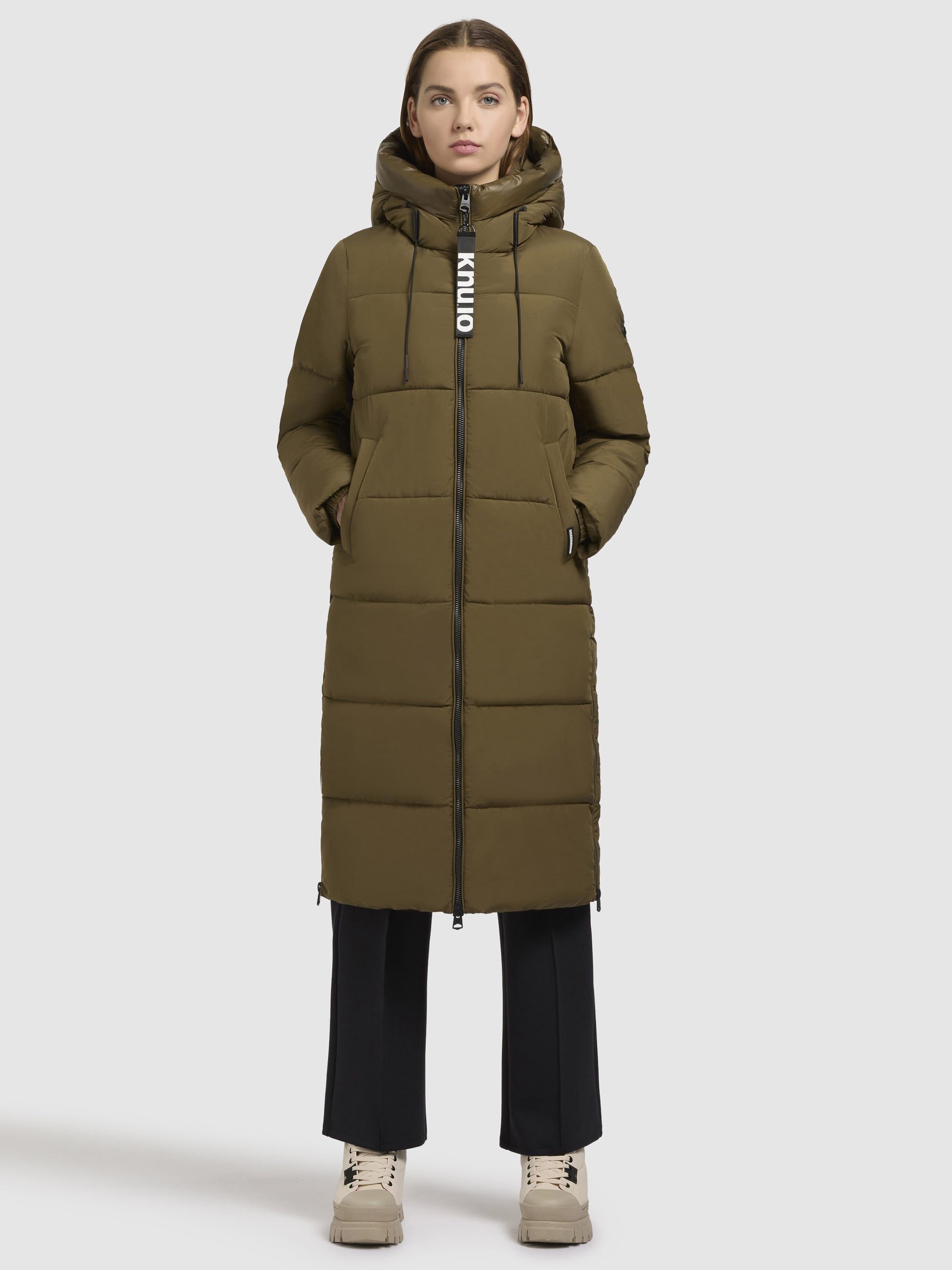 khujo-coat-miri2-khaki-knielang image 1