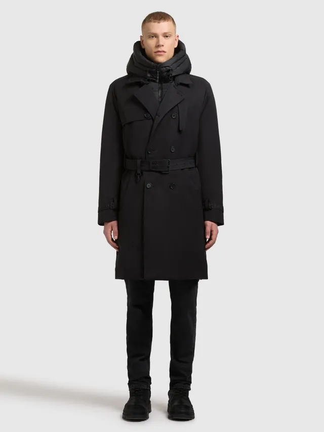 khujo-coat-tarm-black-trenchcoat-damen-mit-herausnehmbarem-steppeinsatz image 1