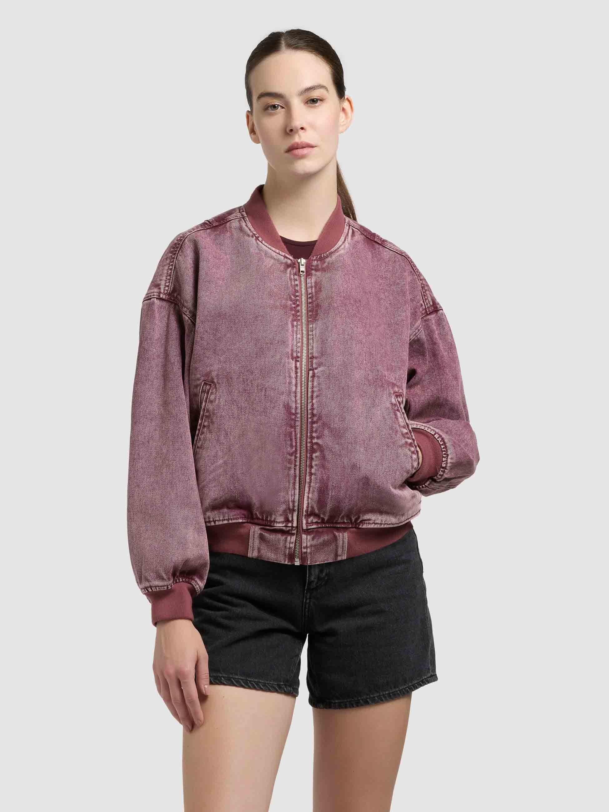 khujo-jeansjacke-clara-fuchsia-damen-blouson-bomberjacke image 1
