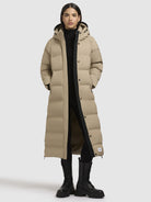 khujo-mayla2-sand-coat-damen-wadenlang-steppmantel image 6