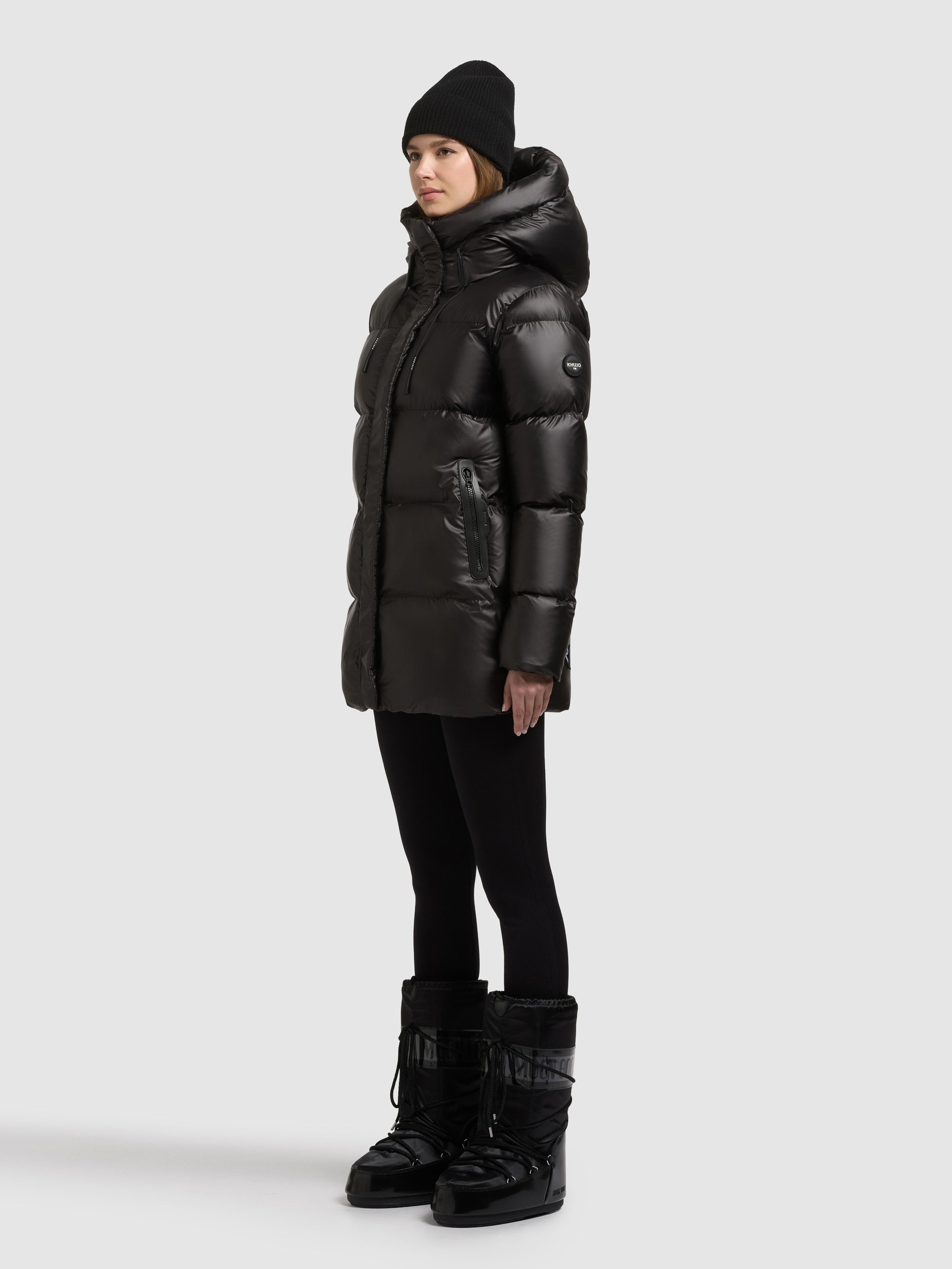 khujo-drown-steppjacke-damen-winterjacke-shiny-black image 2