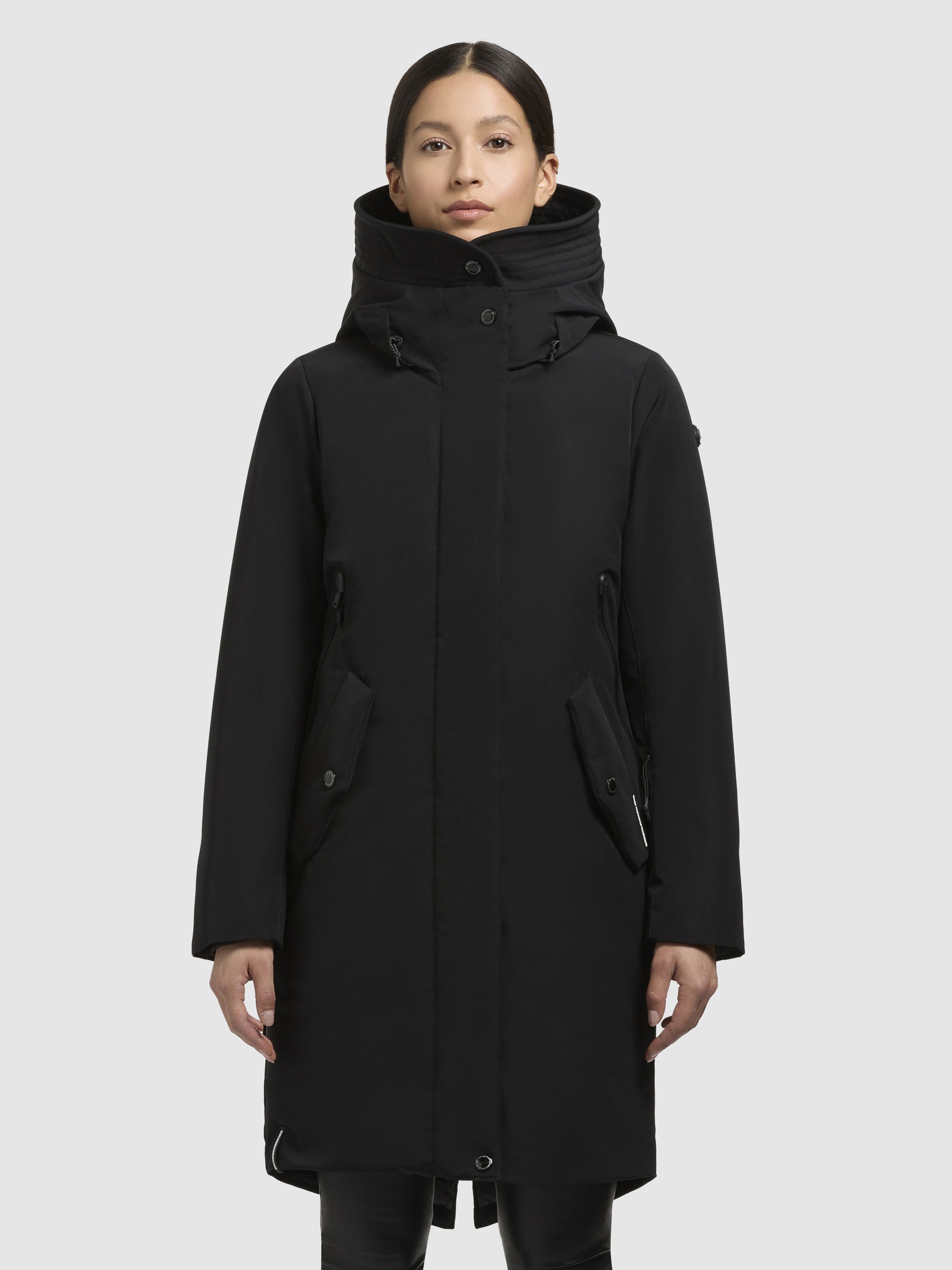 khujo-mantel-charlyn5-schwarz-kurzmantel-winterjacke-damen-mit-kapuze image 4