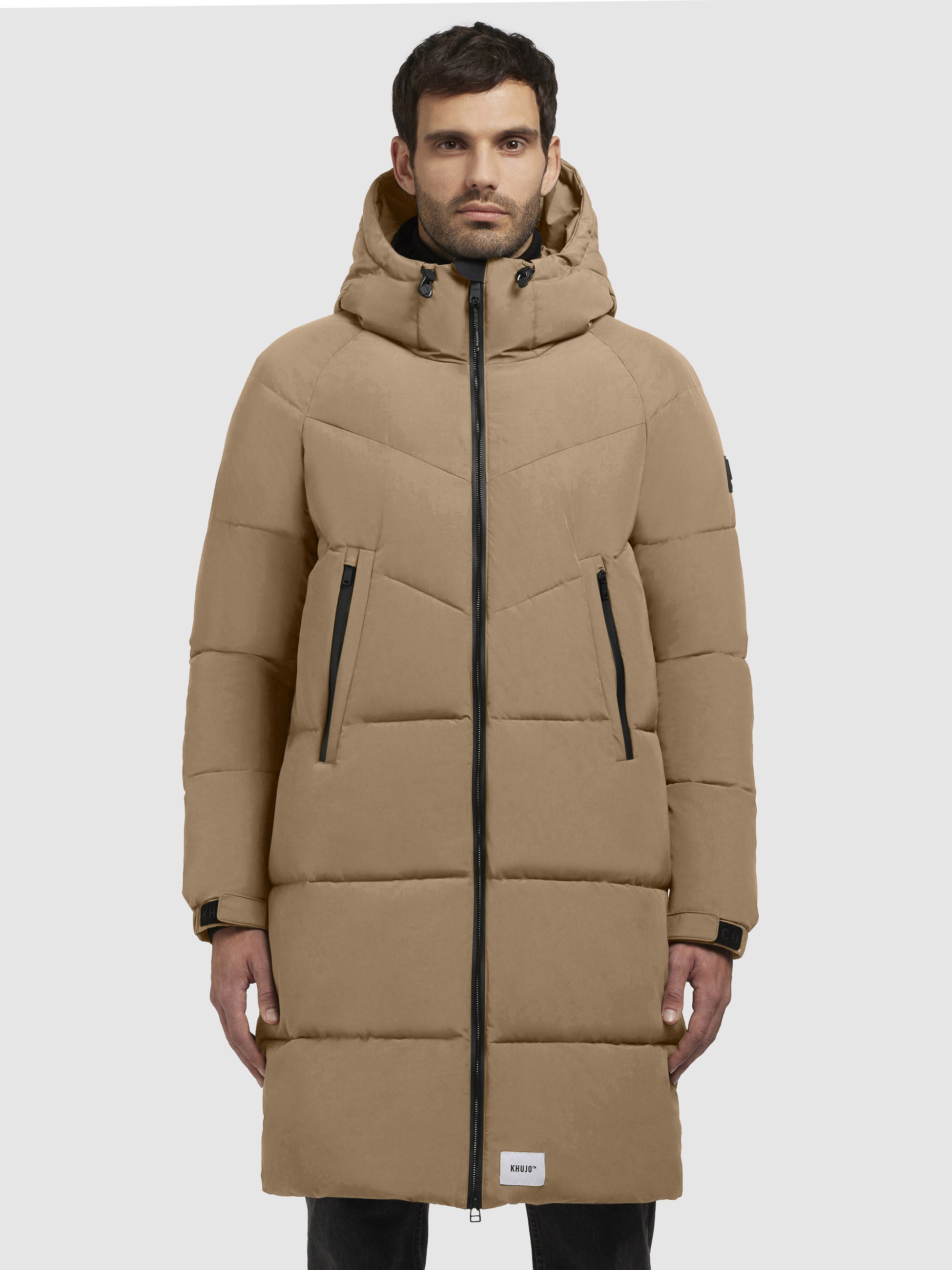 khujo-mantel-wattan-hellbraun-knielanger-steppmantel-im-loose-fit-mit-kapuze image 4