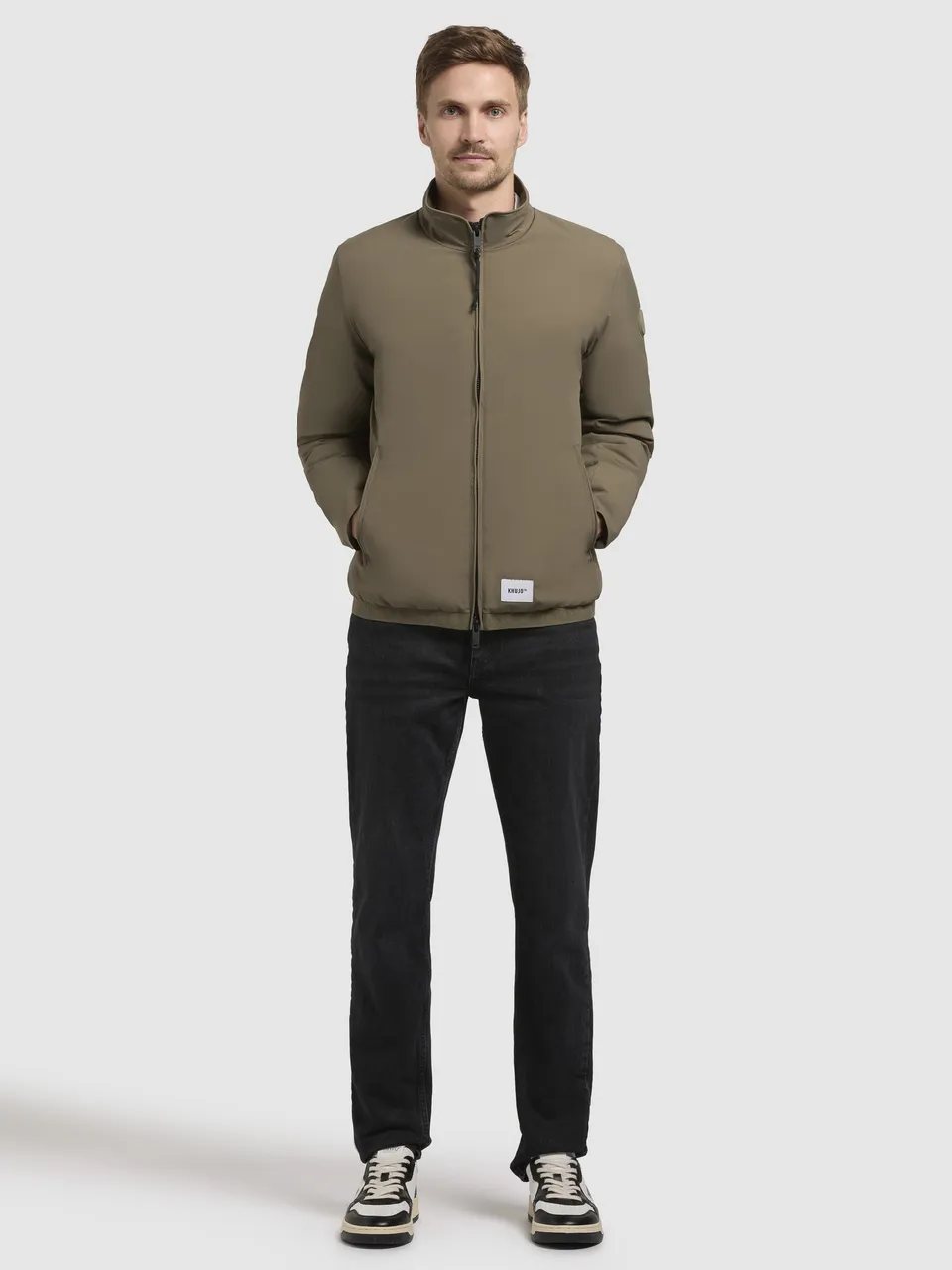 khujo-jacke-oke-oliv-blousonjacke-mit-stehkragen image 1