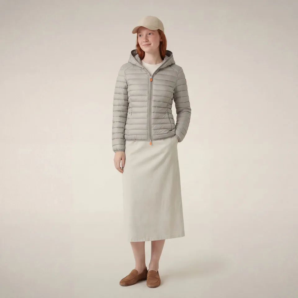save-the-duck-daisy-damen-pufferjacke-mit-kapuze-hellbeige image 1