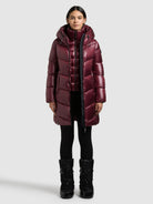 khujo-adriana-damen-steppmantel-mahagoni-red-slim-fit image 2