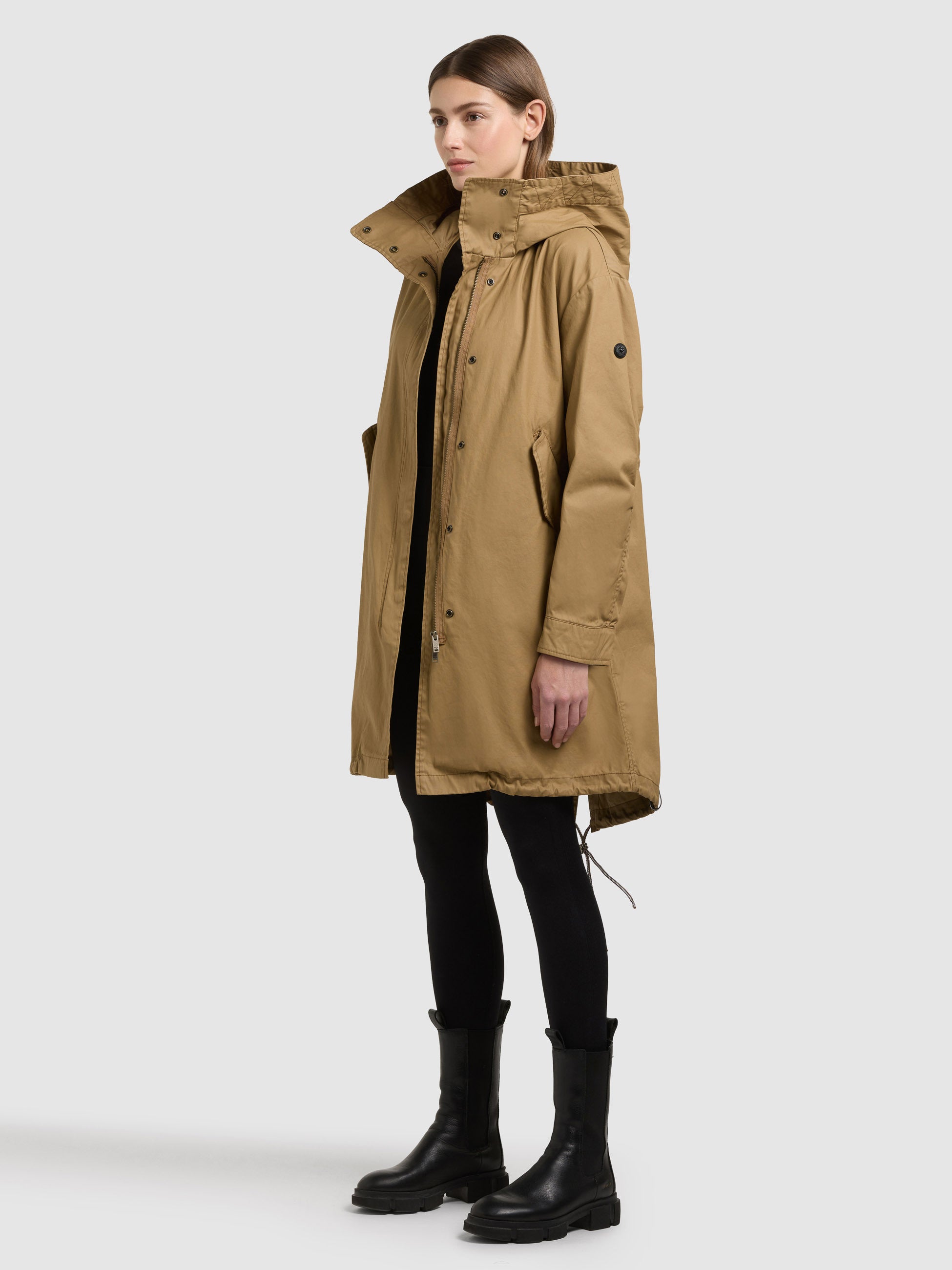 khujo-mantel-nele-dark-beige-gewachster-baumwoll-parka-f-r-damen image 2