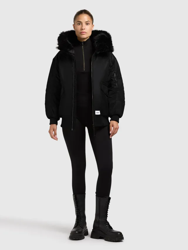 khujo-jacke-cela-bomber-black-bomberjacke-loose-fit-mit-kapuze image 1