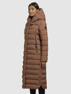 khujo-coat-teiva2-brown-wadenlanger-damen-steppmantel-mit-kapuze image 5
