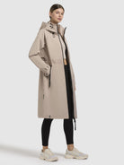 khujo-coat-pinax-beige-knielanger-sommerparka-damen image 6