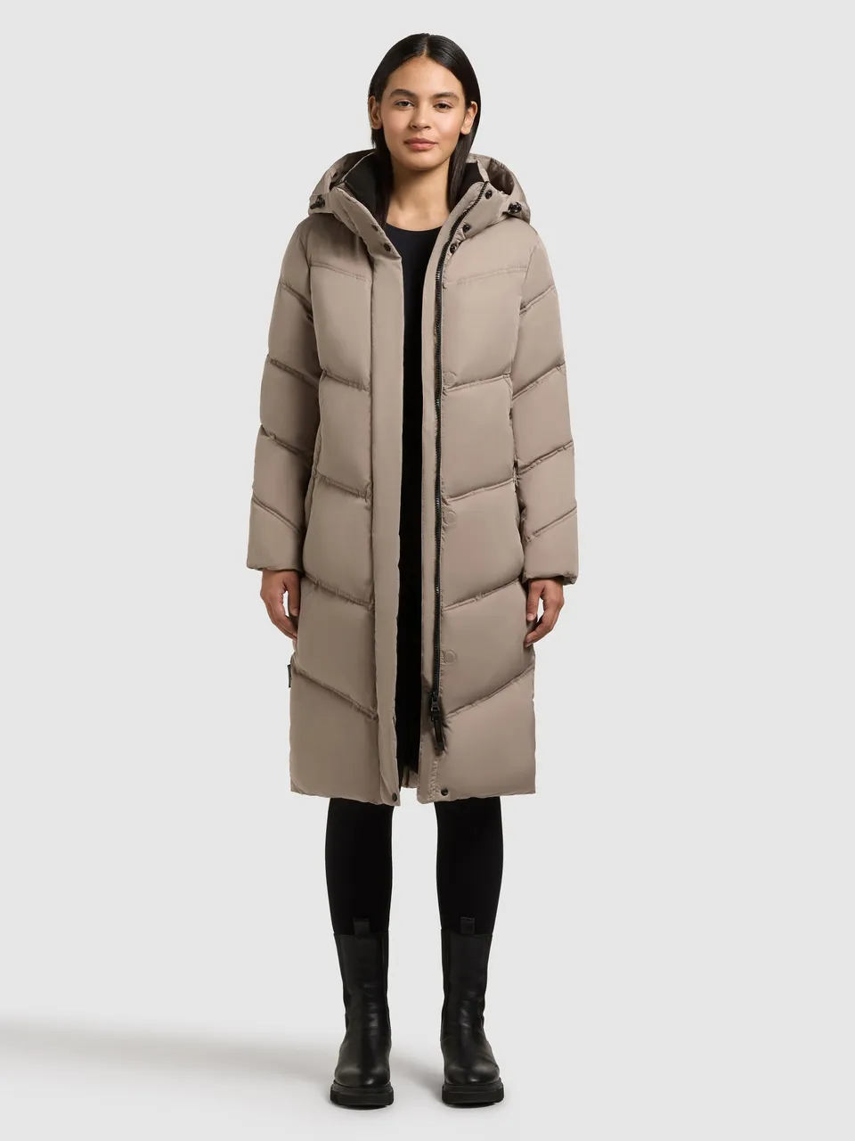 khujo-coat-ainu2-greige-damen-steppmantel-knielang image 1