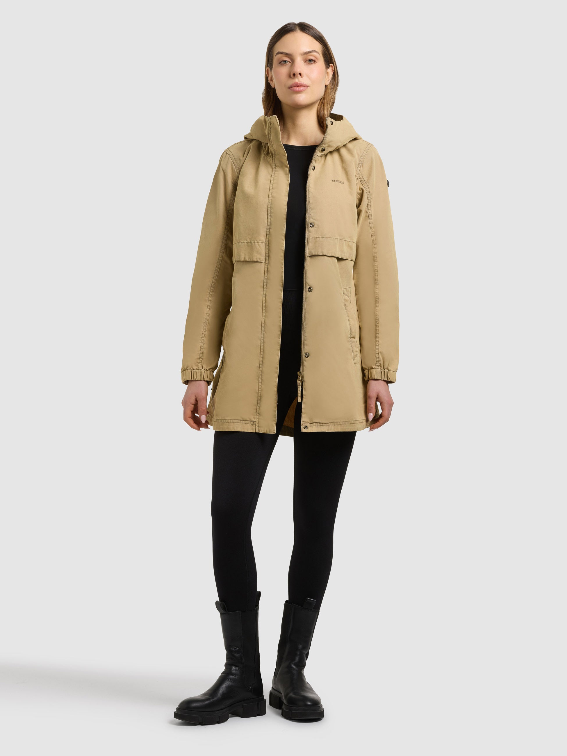 khujo-jacke-brava-latte-brown-damen-kapuzenjacke-slim-fit image 6