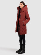 khujo-darka2-damen-steppmantel-dark-red-regular-fit image 2
