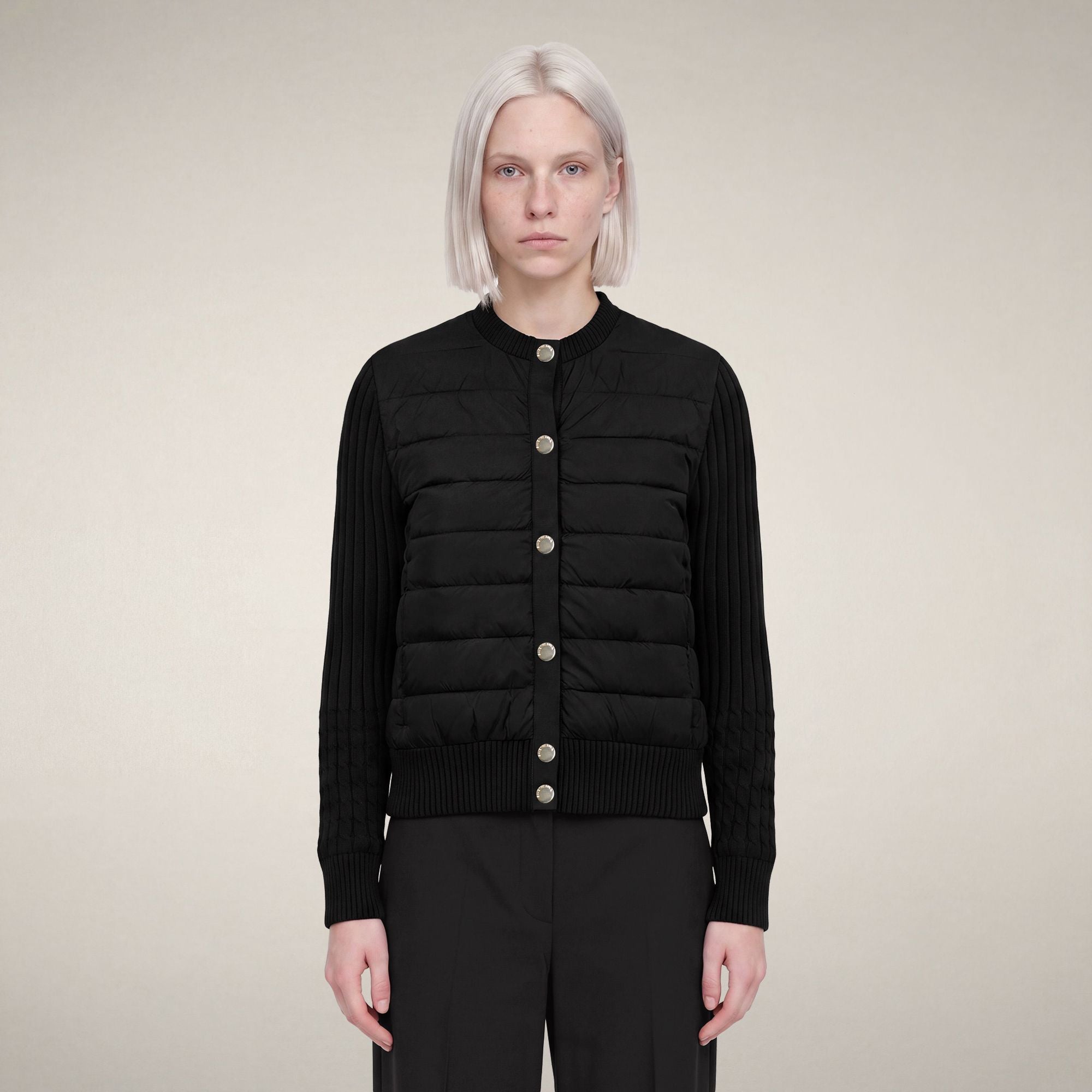 save-the-duck-zelinda-damen-hybrid-steppjacke-strick-schwarz image 5