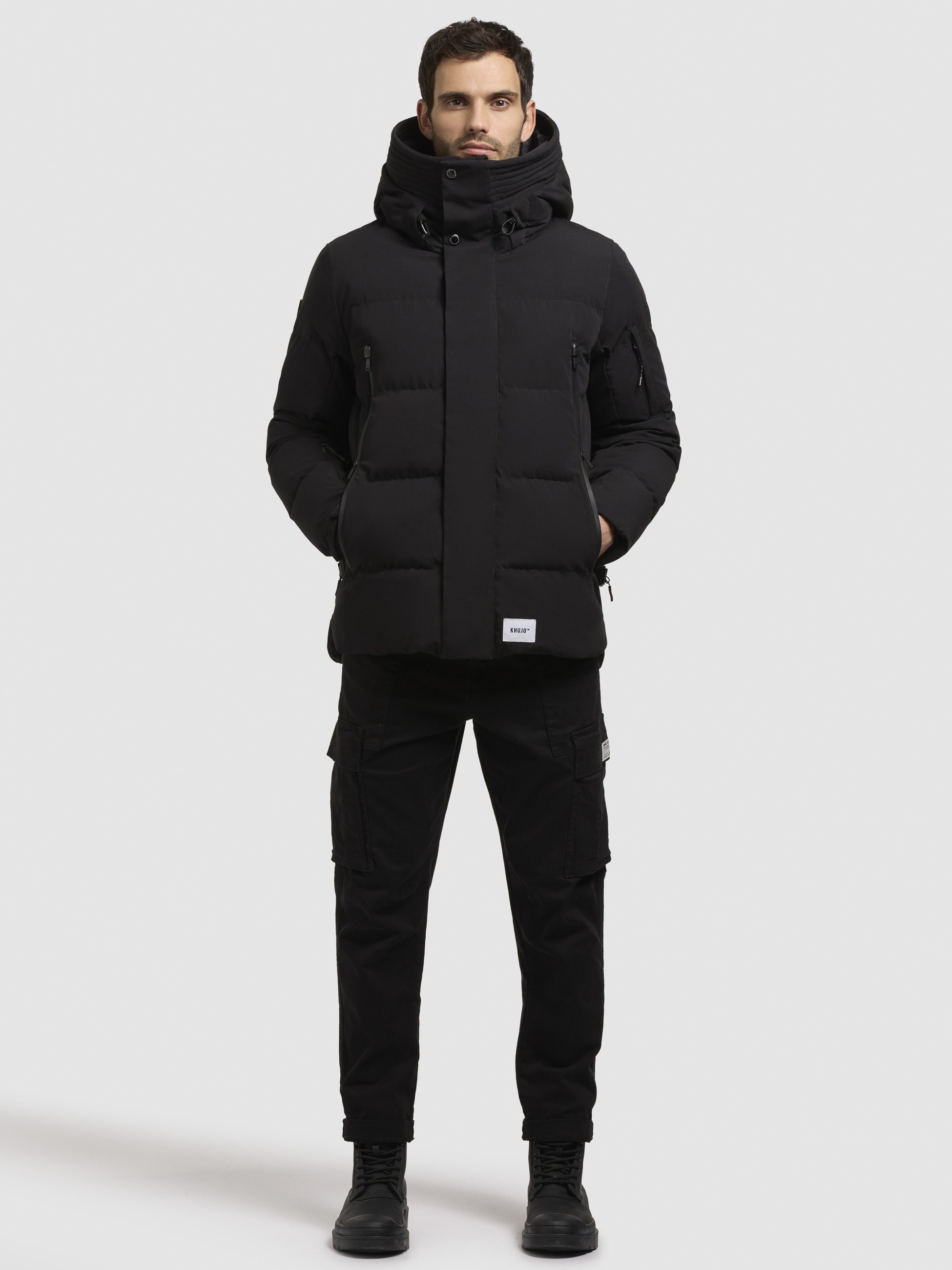 khujo-jacke-tato-schwarz-steppjacke-mit-kapuze image 2