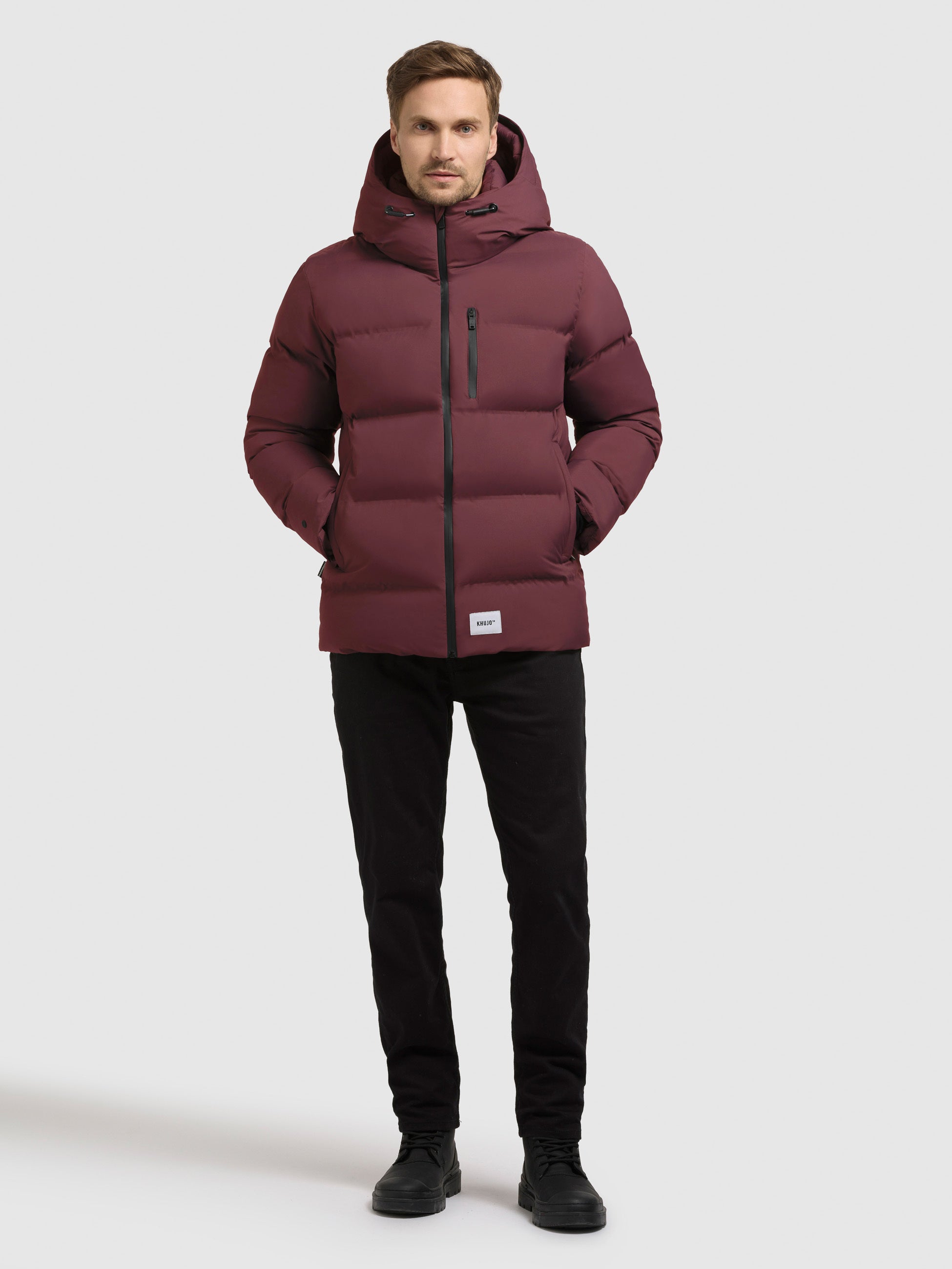 khujo-jacke-silas3-moscato-red-steppjacke-mit-kapuze-gef-ttert image 1