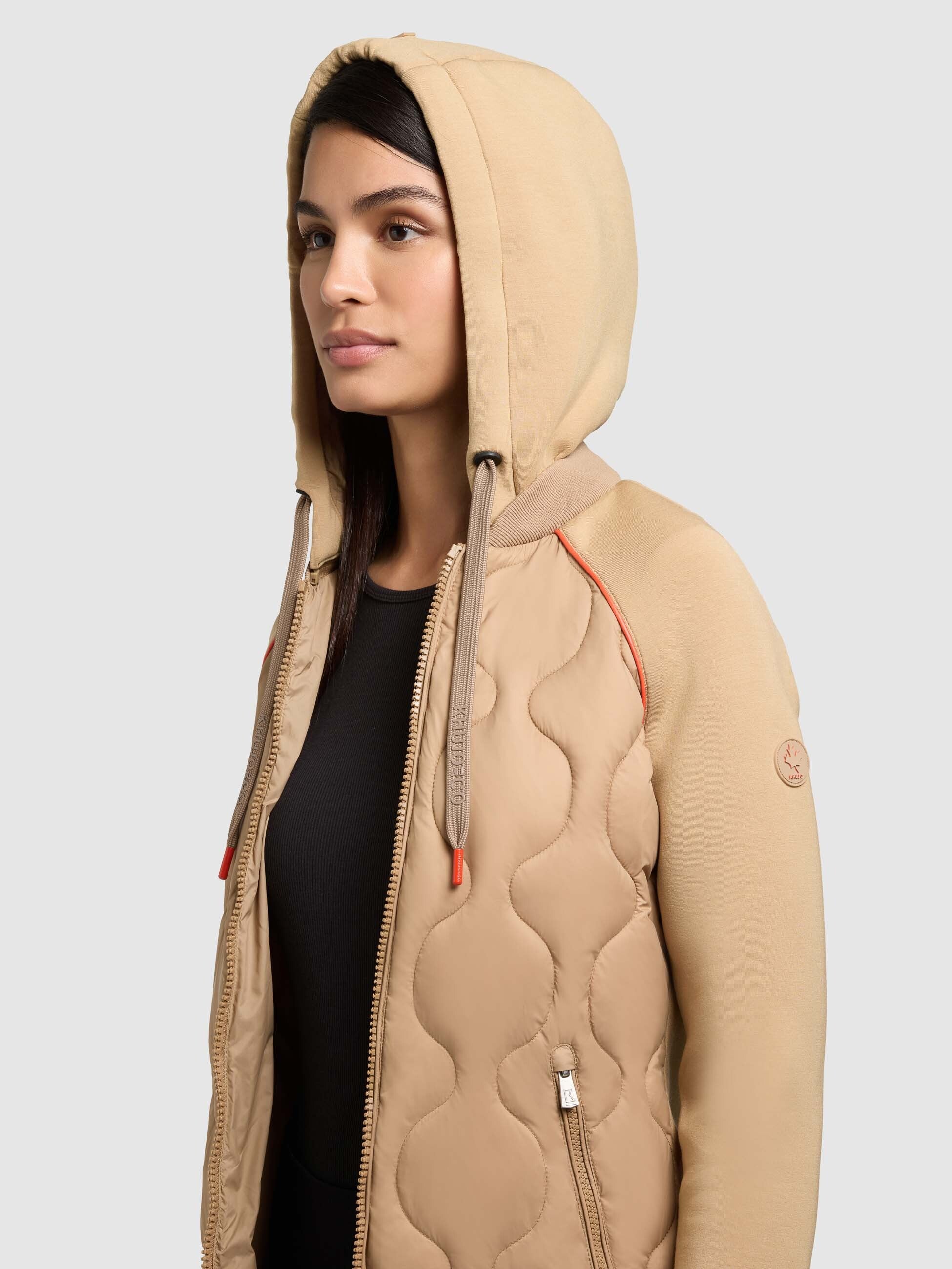 khujo-mantel-nora-dark-camel-damen-steppmantel-im-materialmix image 7