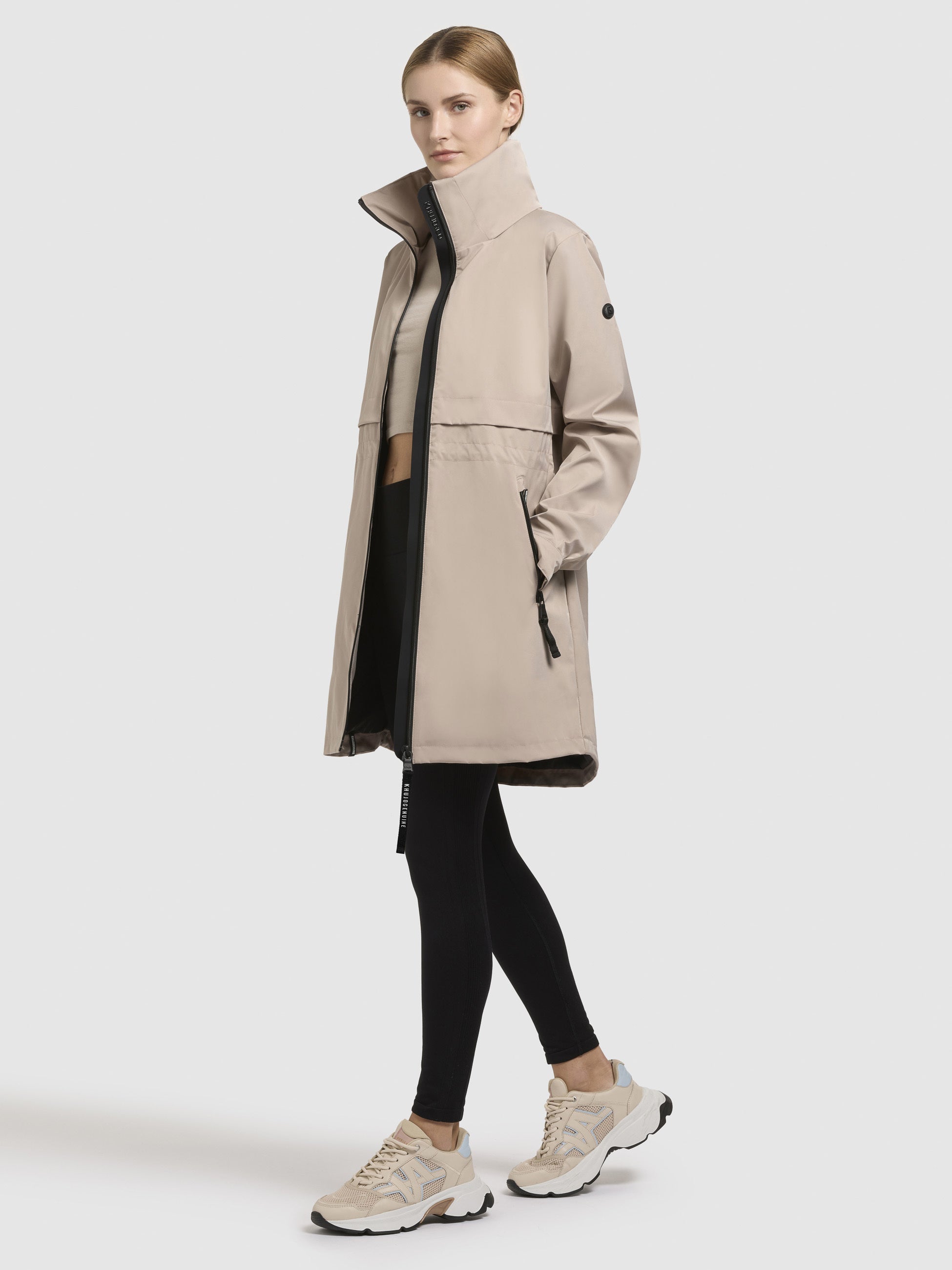 khujo-mantel-narin-beige-damen-sommerparka-regular-fit-mit-pack-kapuze image 2