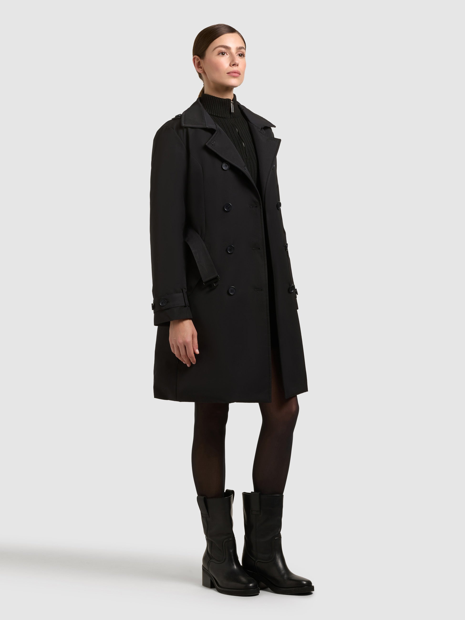 khujo-gora-mantel-black-damen-trenchcoat-kurzmantel-mit-g-rtel image 6