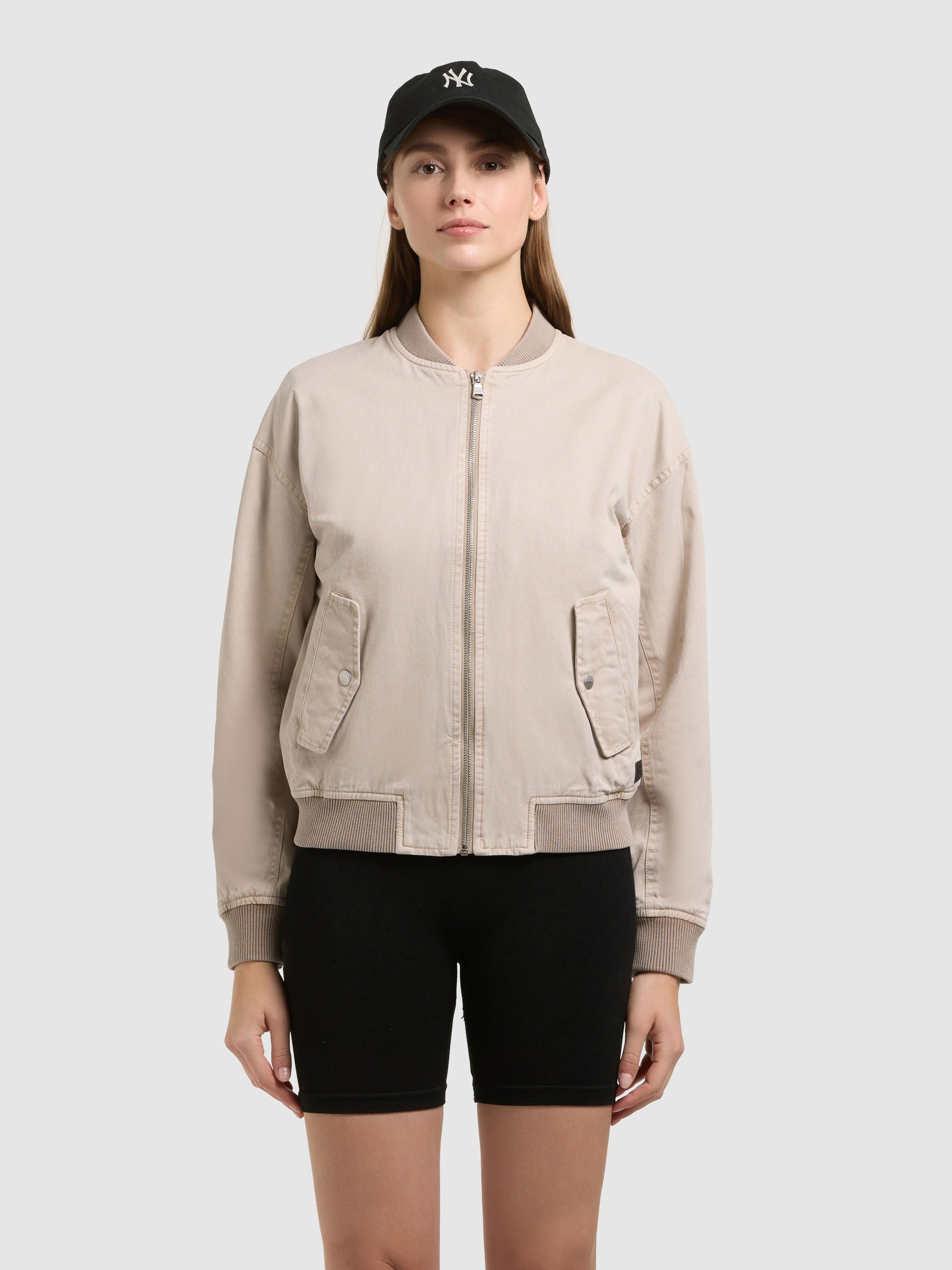 khujo-inie-damen-blouson-greige-baumwoll-twill-regular-fit image 4