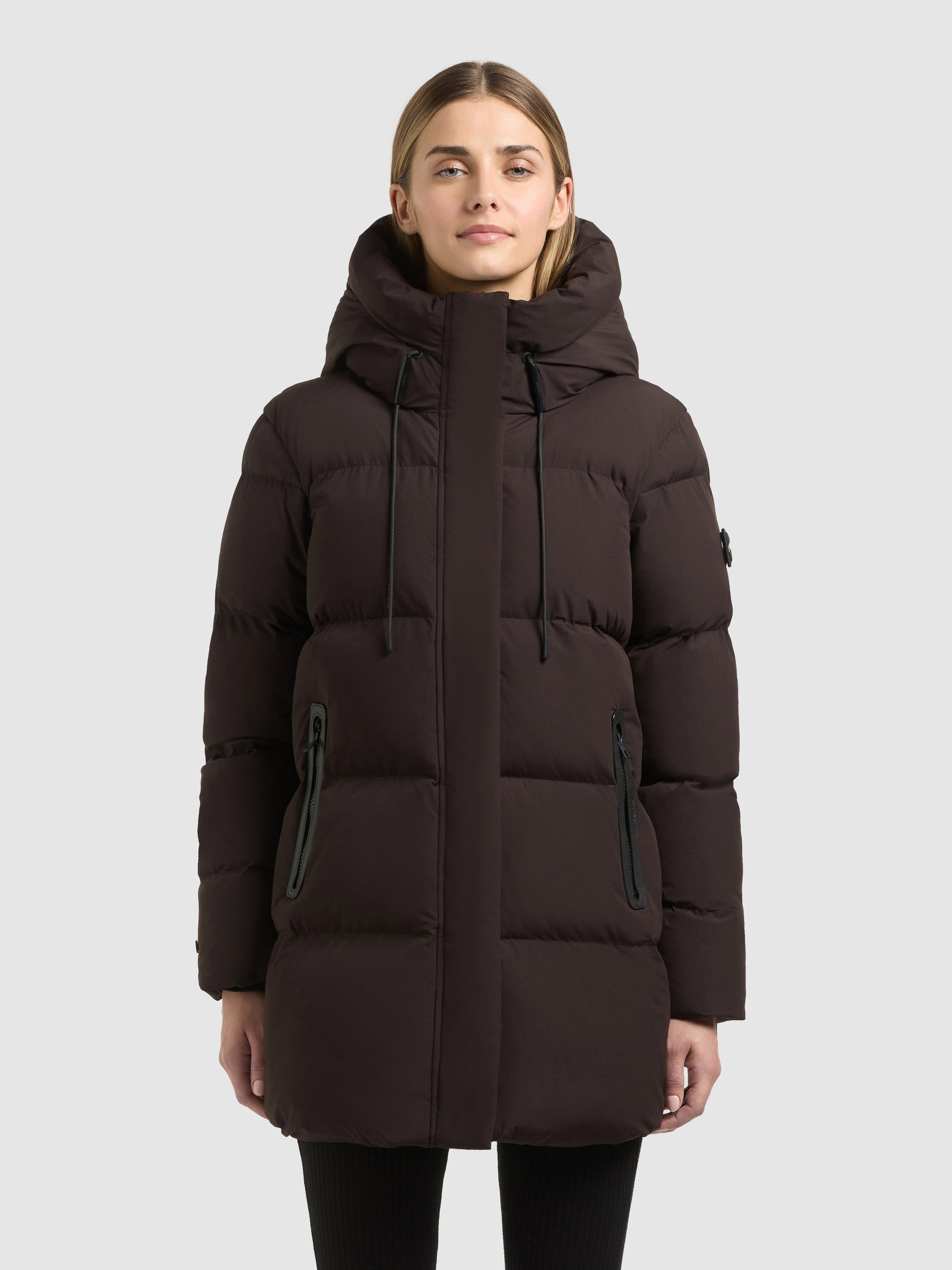 khujo-jacke-drown2-matt-steppjacke-chocolate-chip-damen-loose-fit image 4
