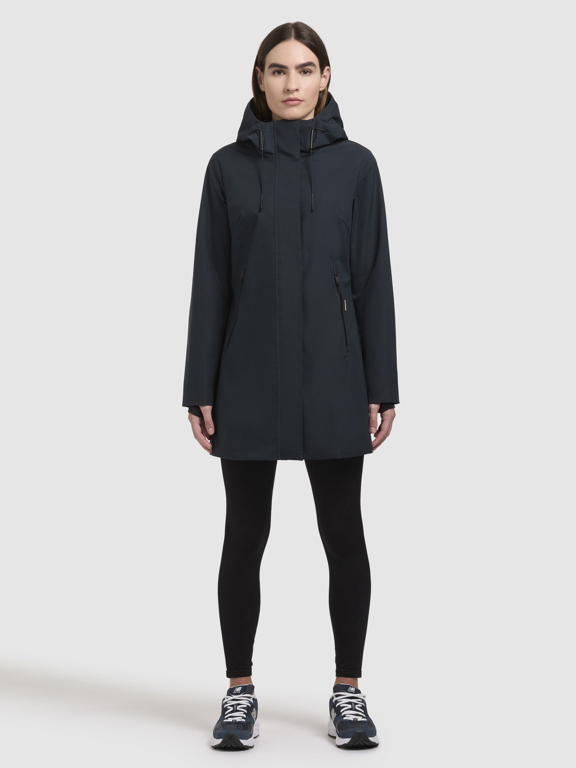 khujo-jacke-izaf3-dunkelblau-damen-regenjacke-wasserabweisend-mit-kapuze image 1