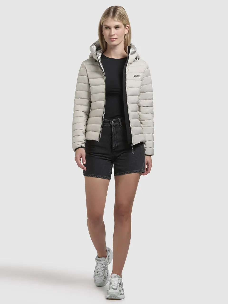 khujo-jacke-vroni-hellgrau-h-ftlange-steppjacke-damen-mit-kapuze image 1