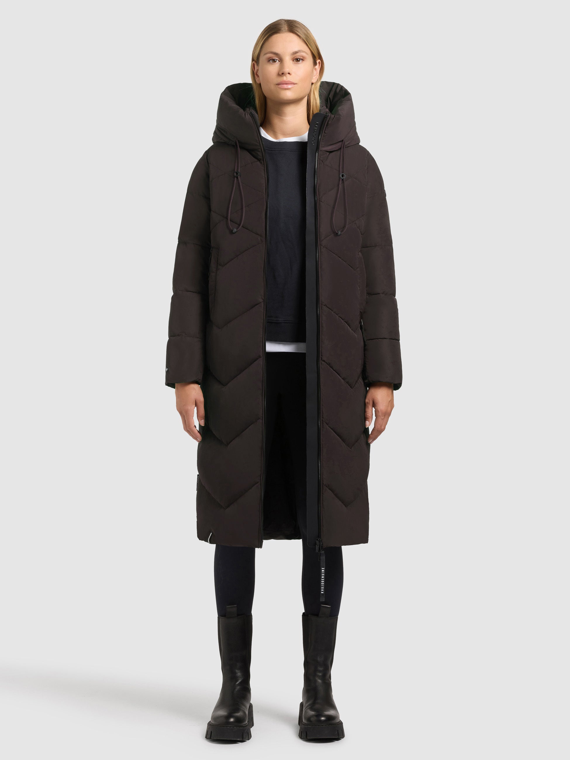 khujo-mantel-linari-moody-plum-wadenlanger-damen-steppmantel-mit-kapuze image 1
