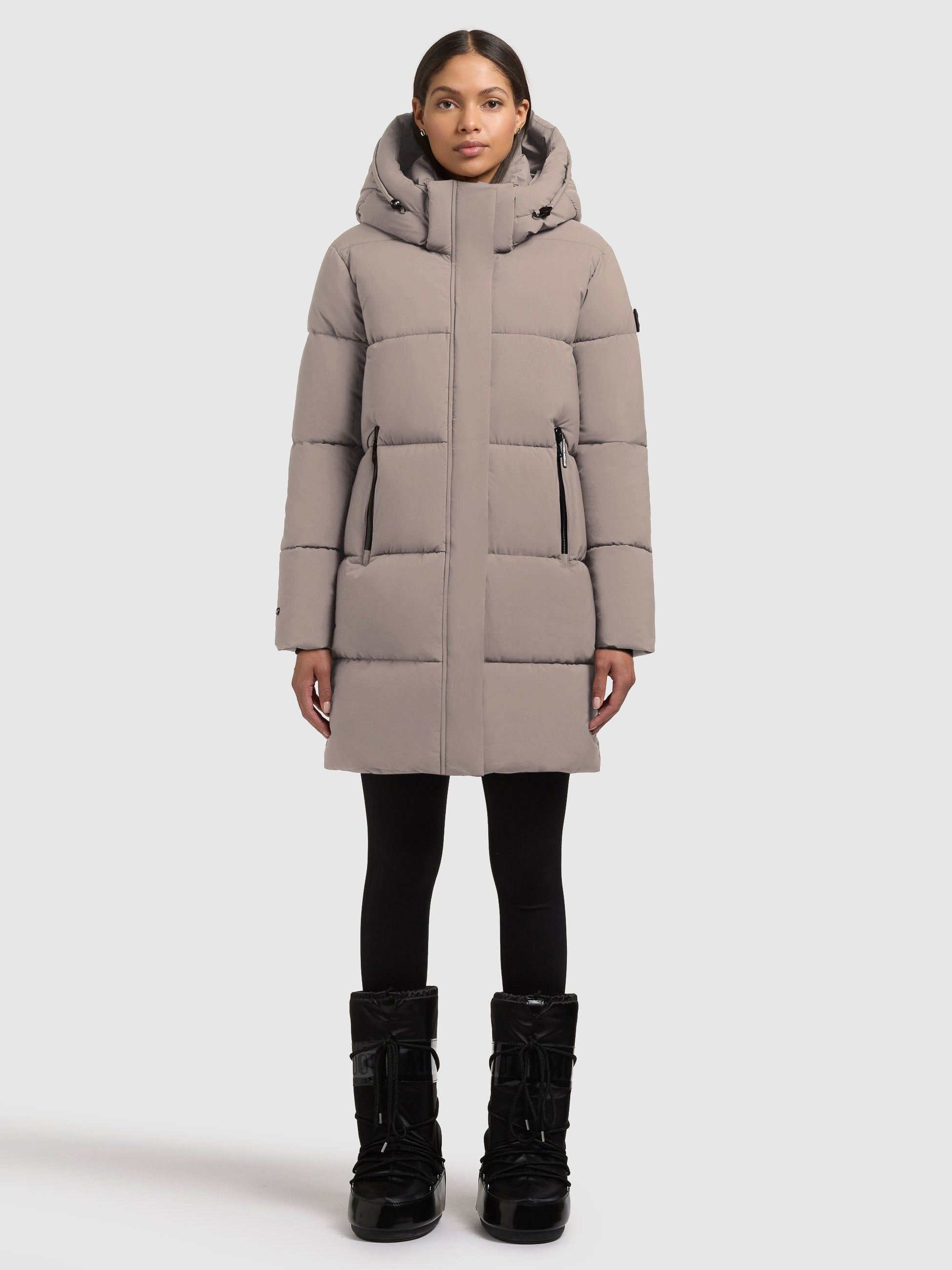khujo-mantel-haya2-matt-greige-steppmantel-damen-loose-fit image 4