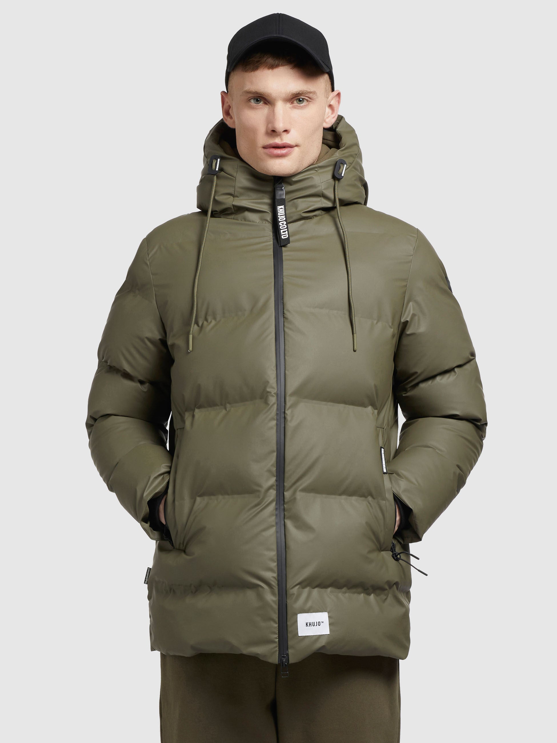 khujo-jacke-nabor-oliv-kurze-steppjacke-loose-fit-wasserabweisend image 2