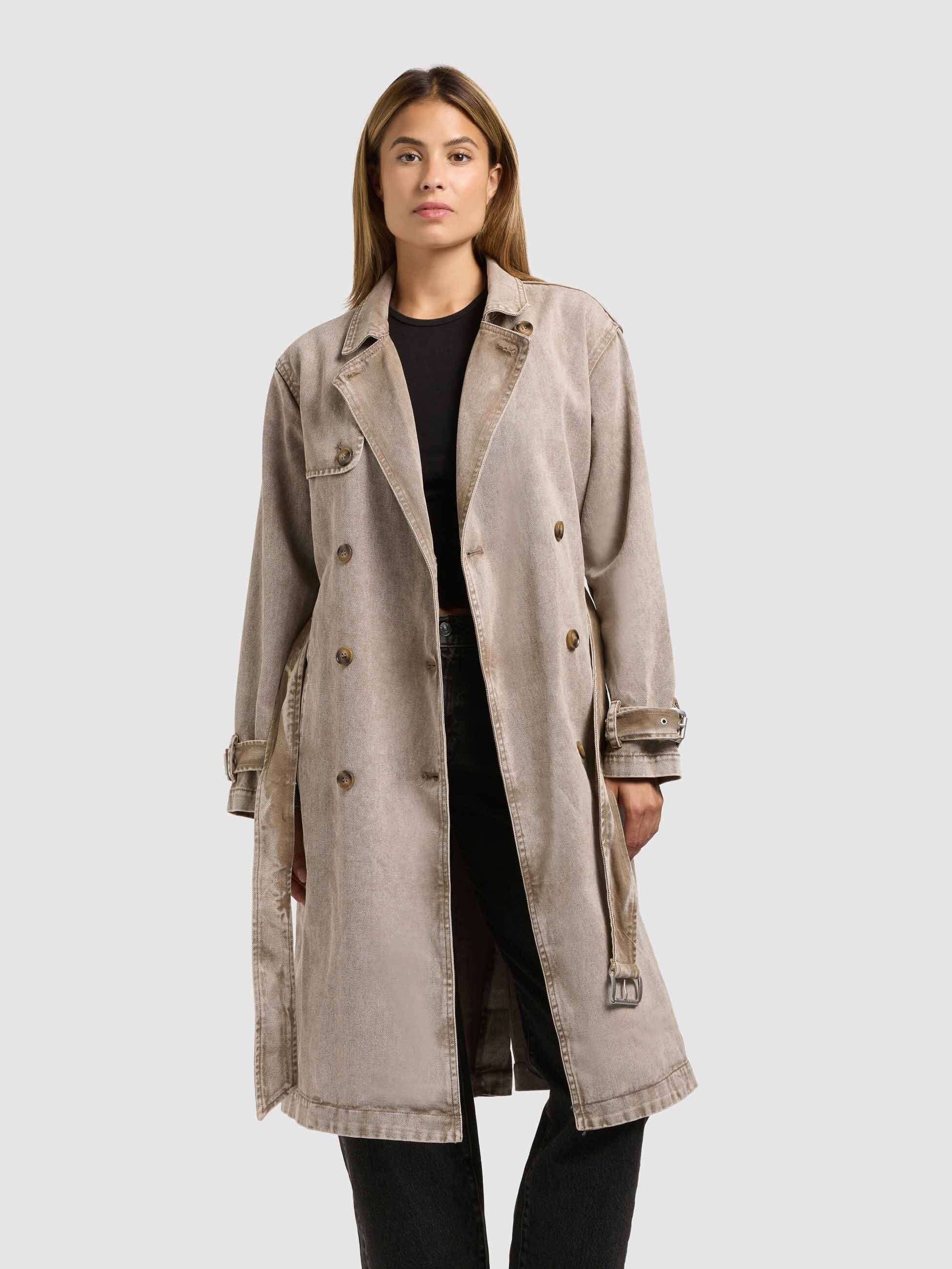 khujo-mantel-hera-latte-brown-damen-jeans-trench-aus-denim image 1