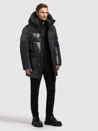 khujo-jacke-tone-obrage-grey-damen-steppjacke-materialmix image 2