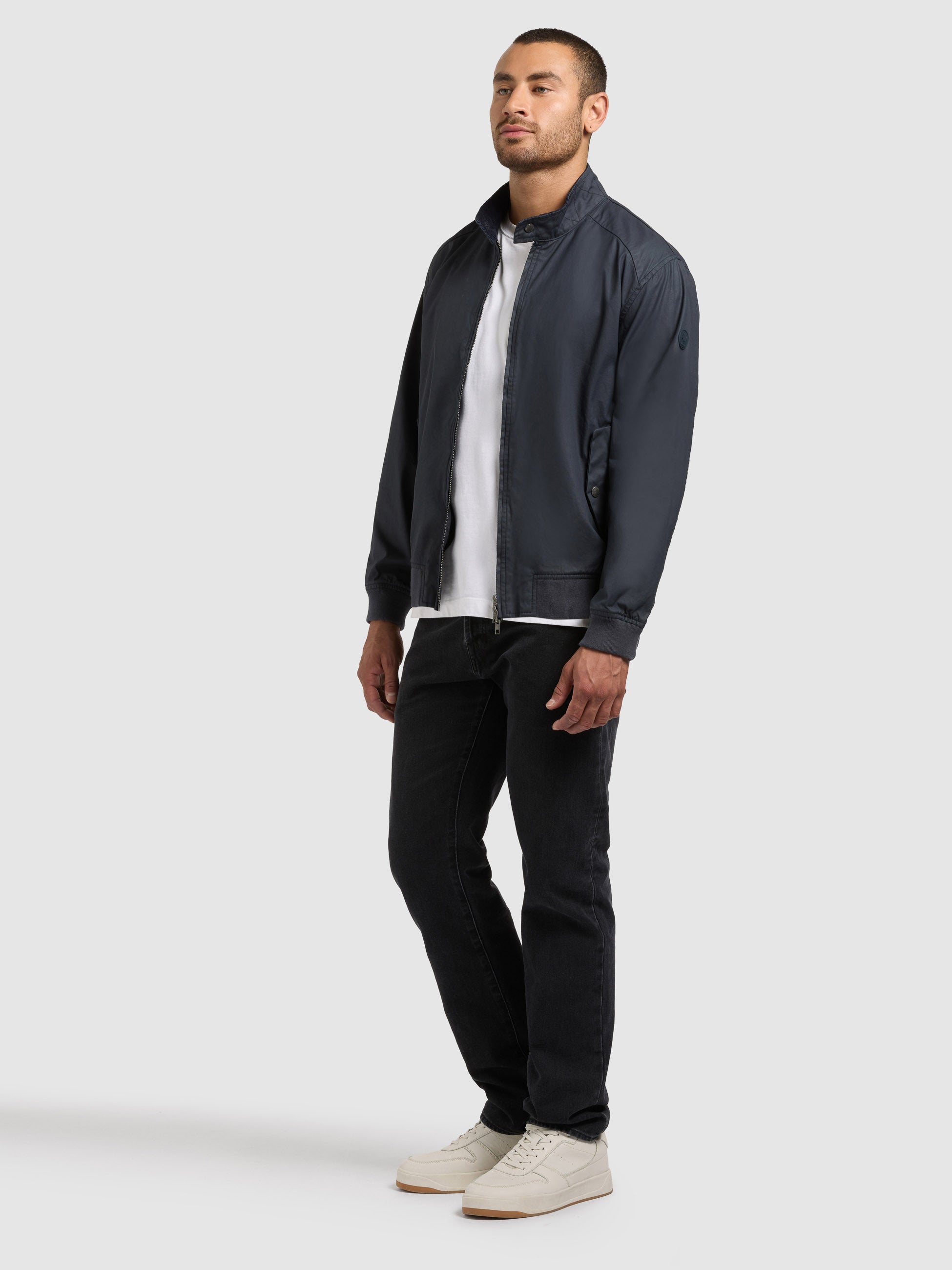 khujo-blousonjacke-nabo-oxford-blue-gewachste-baumwolljacke-mit-cordkragen image 2
