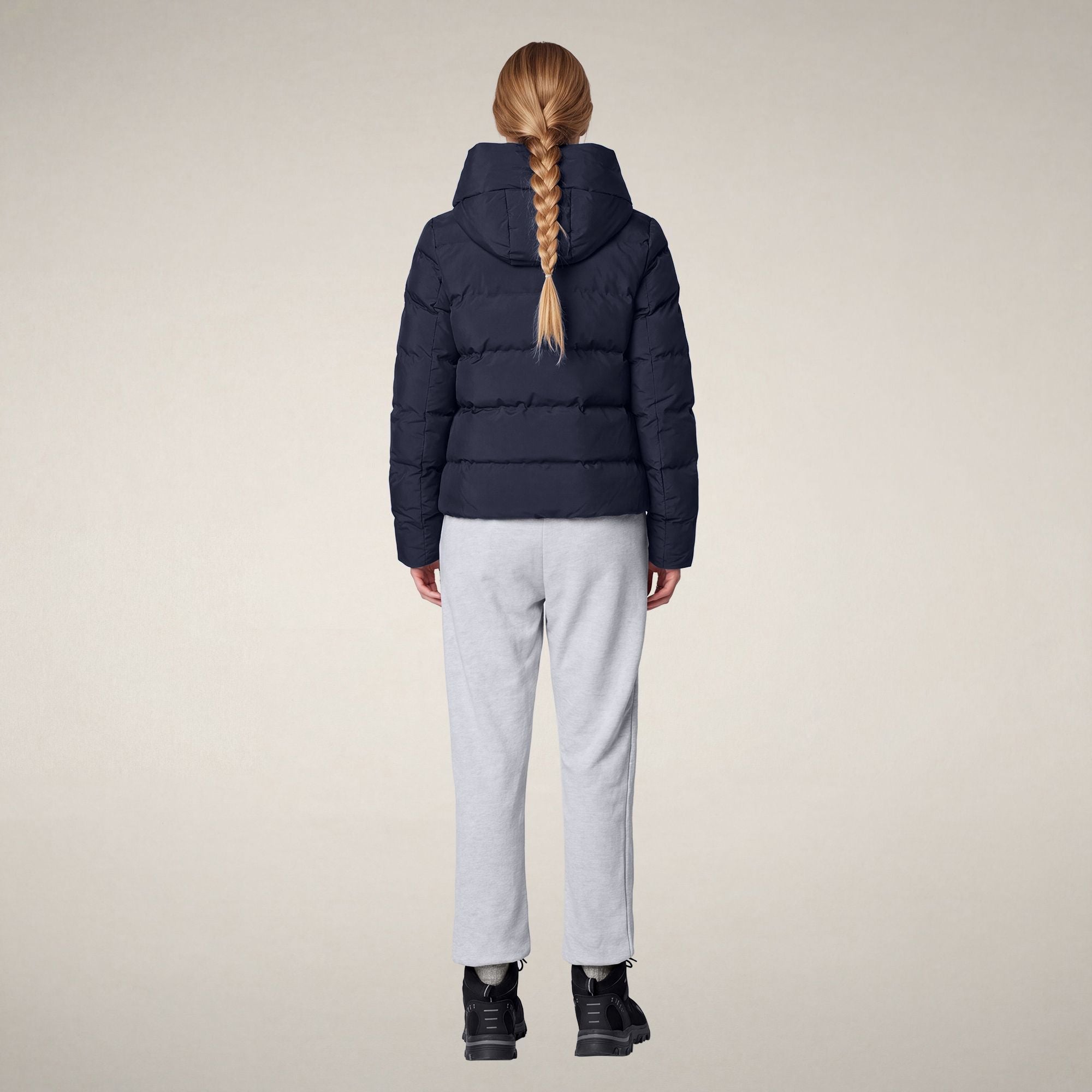 save-the-duck-arena-damen-parka-blau-schwarz-kurz image 2