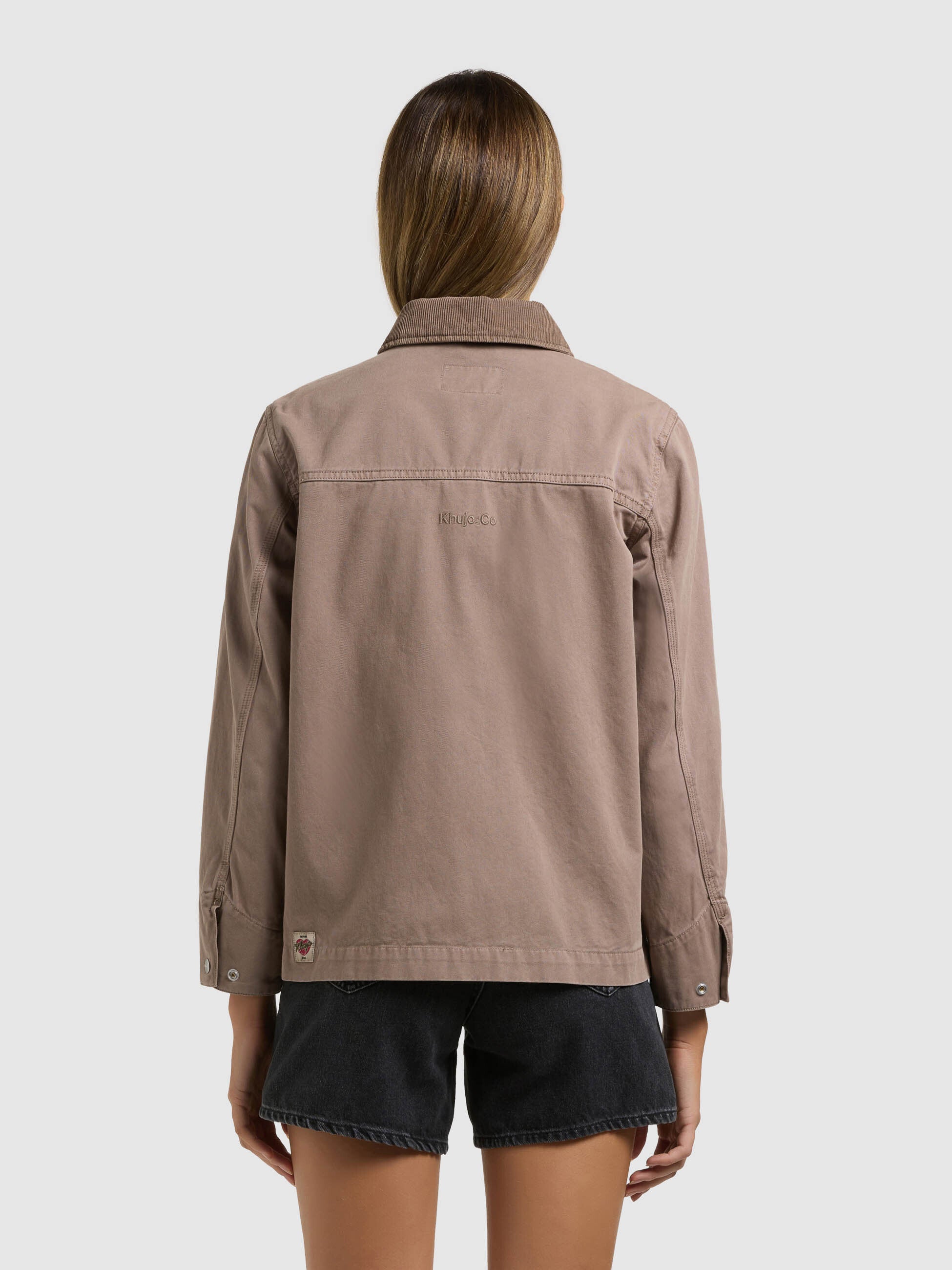 khujo-jacke-suzy-latte-brown-fieldjacket-damen-baumwoll-twill image 3