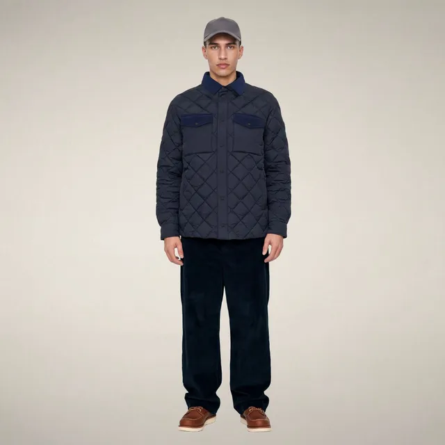 save-the-duck-firmin-herren-rauten-steppjacke-blau-schwarz image 1