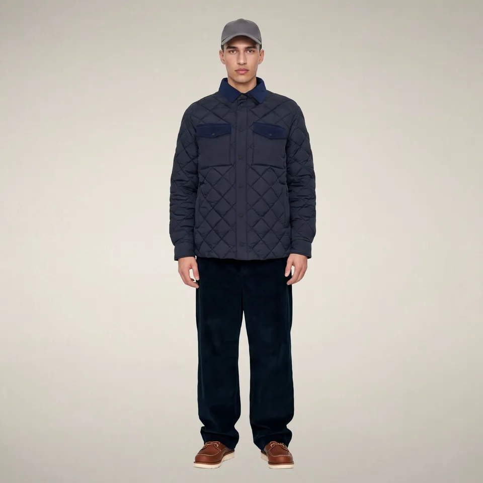 save-the-duck-firmin-herren-rauten-steppjacke-blau-schwarz image 1