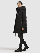 khujo-phia-damen-coat-black-loose-fit-steppmantel-mit-kapuze image 2
