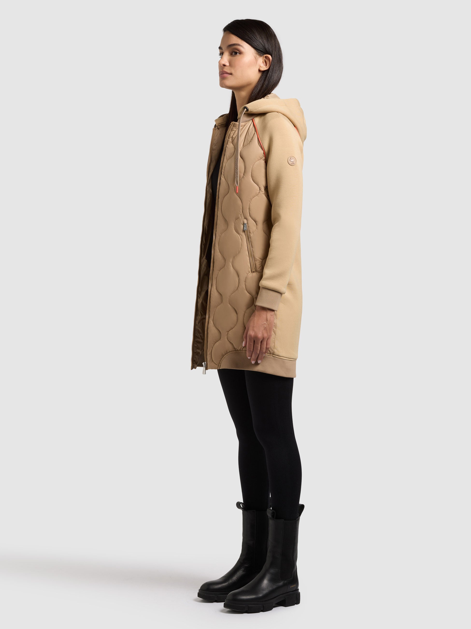 khujo-mantel-nora-dark-camel-damen-steppmantel-im-materialmix image 6